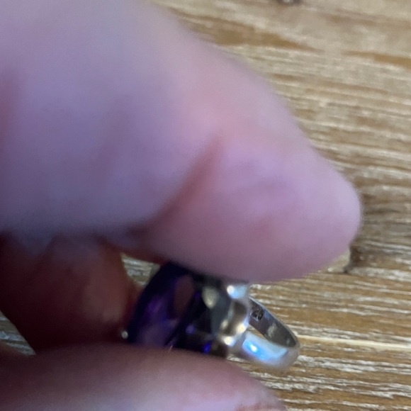 Amethyst Sterling silver ring teardrop - Picture 5 of 5